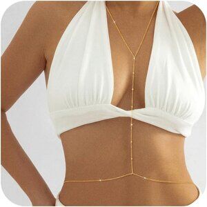 Women's 14K Gold Plated Body Chain Waist Chain Beach Body Jewelry Belly Chain E